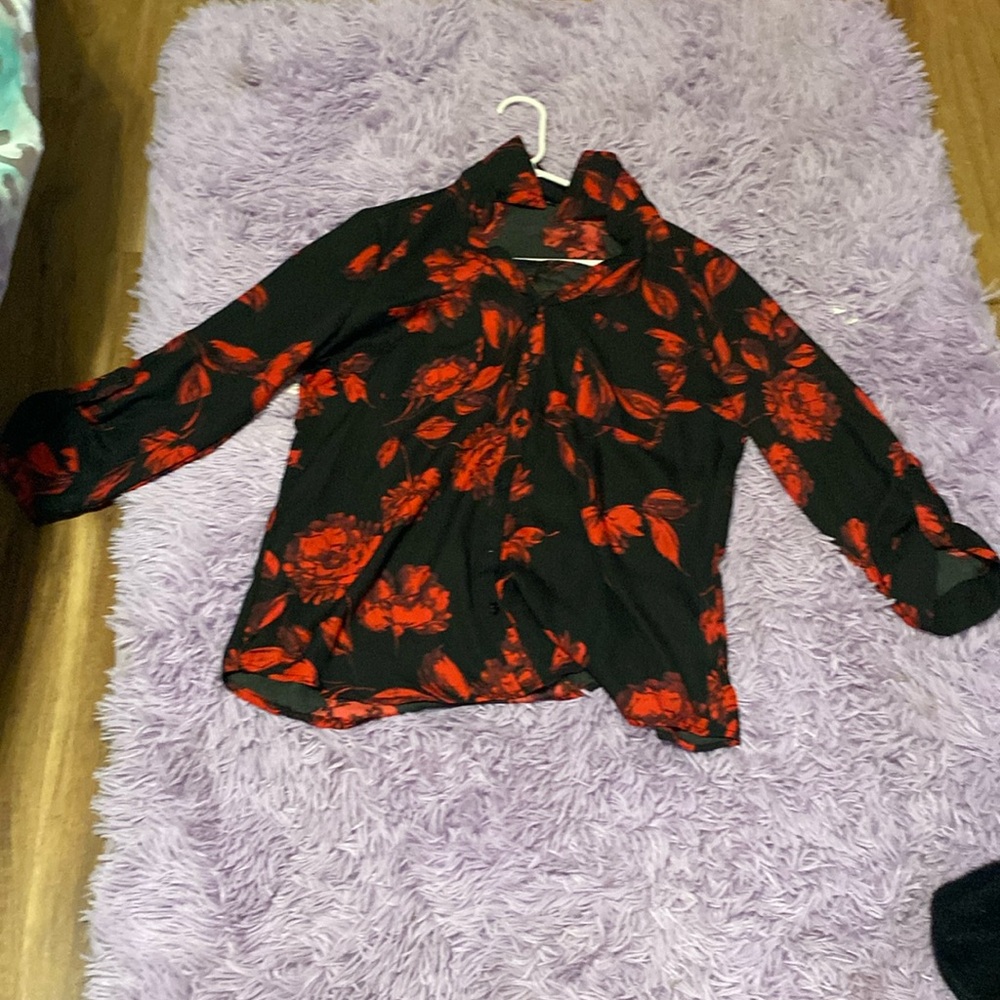 A.byer large workman’s flowers print button up shirt